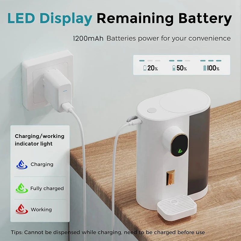 Automatic Mouthwash Dispenser For Bathroom With 2 Cups 4 Levels And LED Screen Electric Smart Mouthwash Dispenser