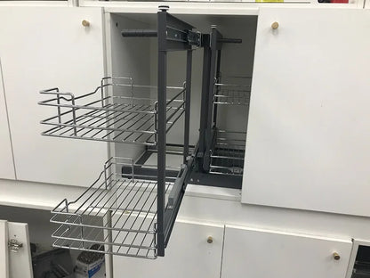 Cabinet corner pull basket all pull out little monster kitchen tempered glass seasoning basket dish basket drawer storage rack