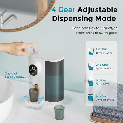 Automatic Mouthwash Dispenser For Bathroom With 2 Cups 4 Levels And LED Screen Electric Smart Mouthwash Dispenser